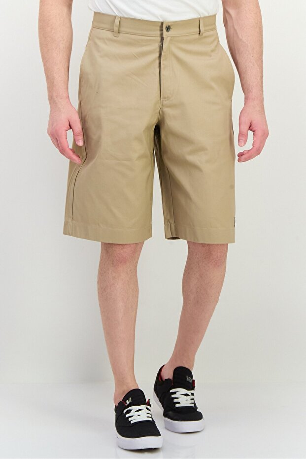 Men Custom Fit Brand Logo Outdoor Shorts, Tan