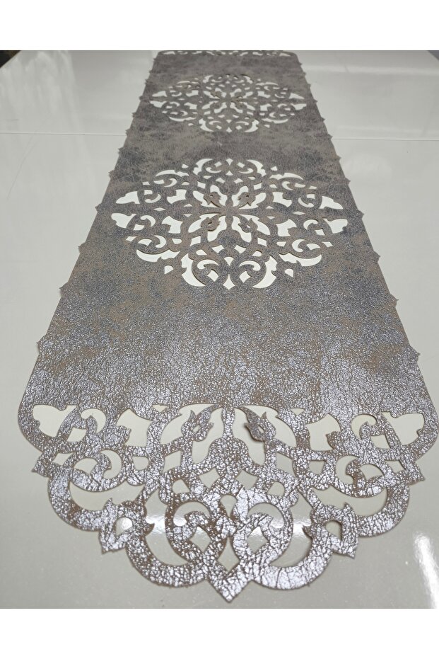 120X33Cm Silver Tumbled Runner - 2