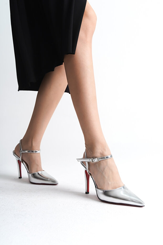 Kadın Tek Baret İnde Topuklu Ayakkabı Sammie Gümüş - 3