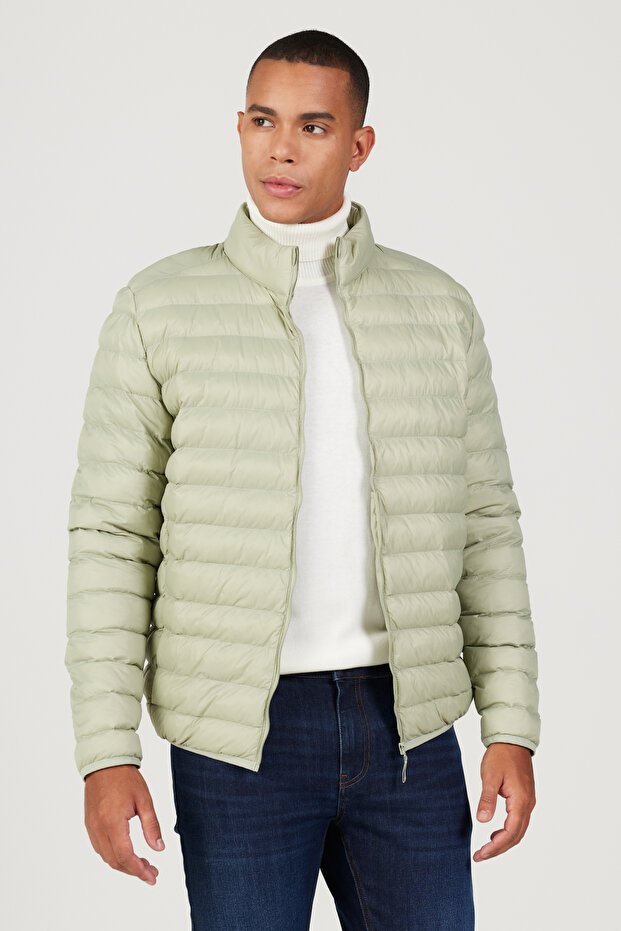 Erkek Mint Standart Fit Normal Kesim Dik Yaka Mont - 2