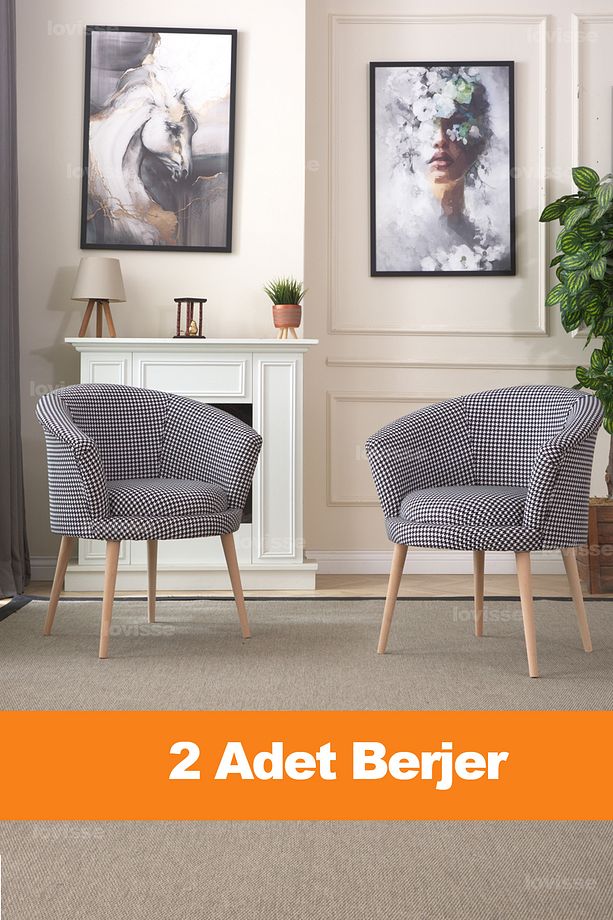 Milano Berjer Set - 2 Adet, Tekli Koltuk, Ofis, Balkon, Bekleme, Çay Seti, Lobi - 1