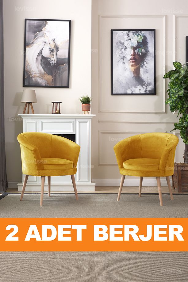 Milano Berjer Set - 2 Adet, Tekli Koltuk, Ofis, Balkon, Bekleme, Çay Seti, Lobi - 3
