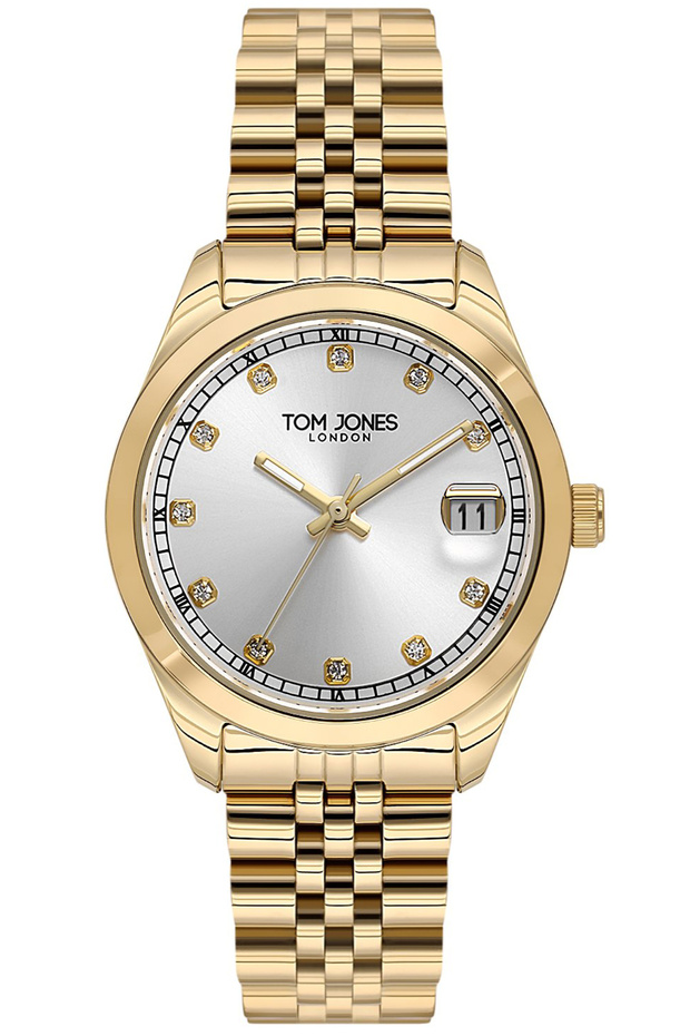 Kadın Kol Saati Takvim Atom Taşlı Rakamlar TJ.3375 - 1