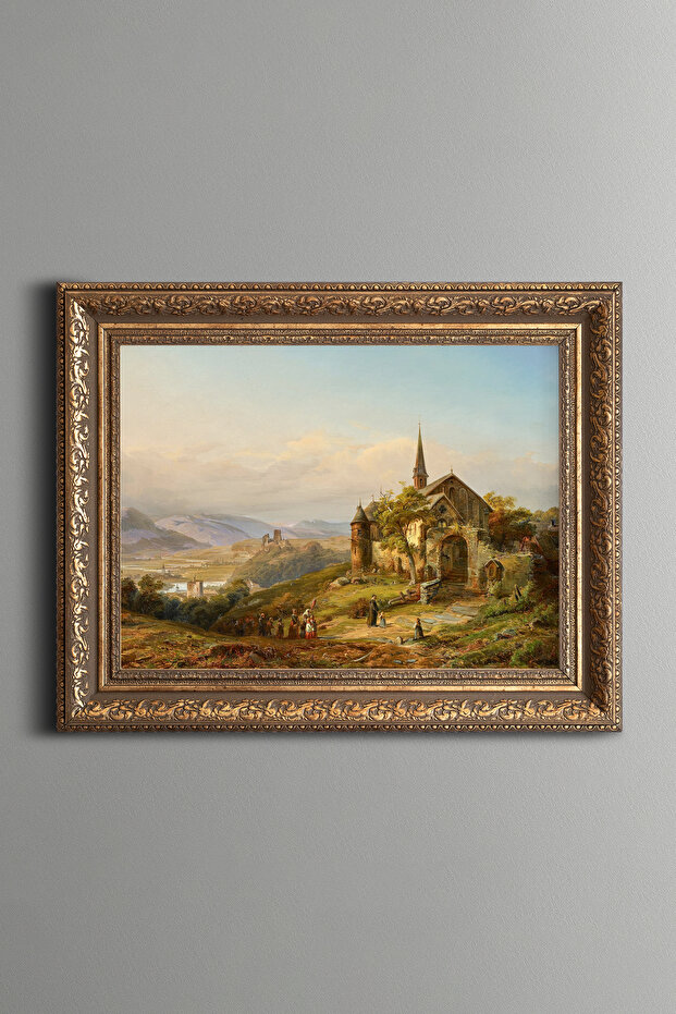 Rhine Landscape - Vintage Patterned Frame