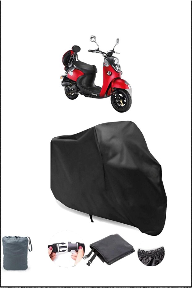 Black Kuba Trendy 50 Waterproof Proof Motorcycle Cover