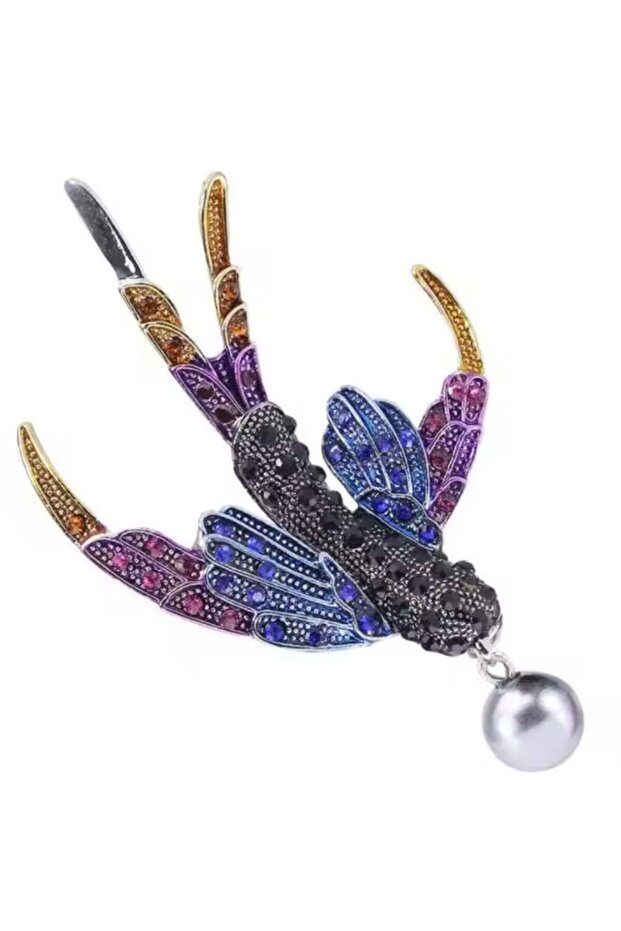 Çelik Top Kırlanğıç Kadın Broş Ebat: 4,5*6 cm
