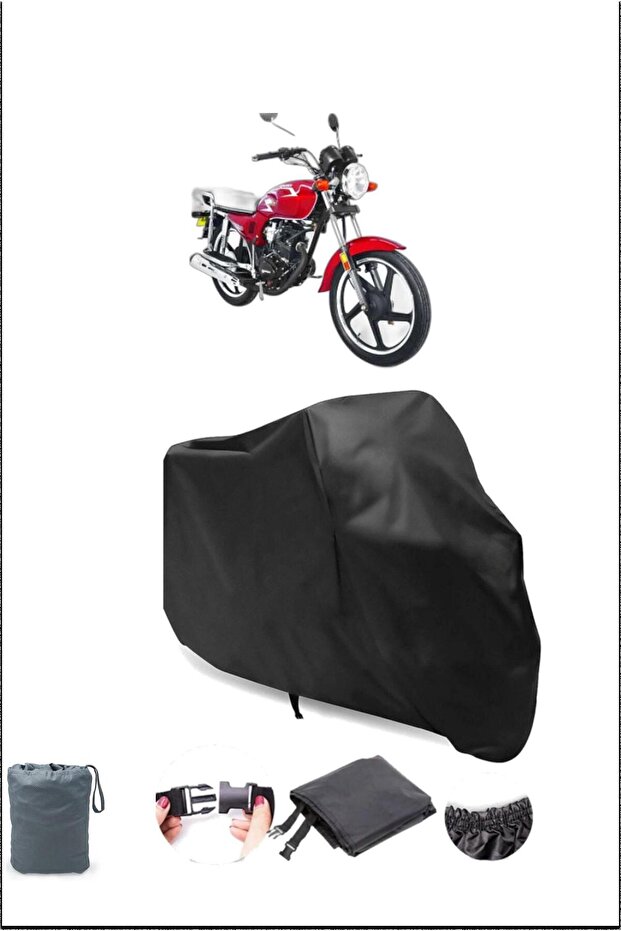 Black Yuki Yk 100-2A Apollo Waterproof Durable Motorcycle Cover