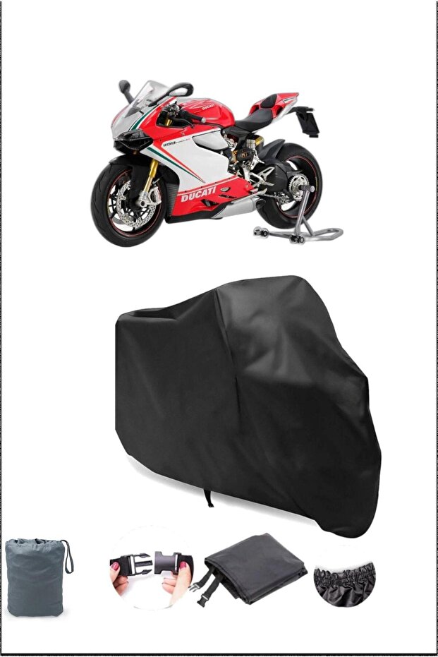 Ducati Panigale 1199 S Rear Bag Compatible Black Motorcycle Tarpaulin Waterproof Durable Fabric