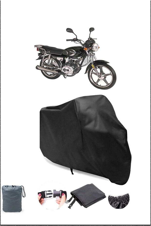 غطاء دراجة نارية أسود BISAN Soil Wrc 100 مقاوم للماء