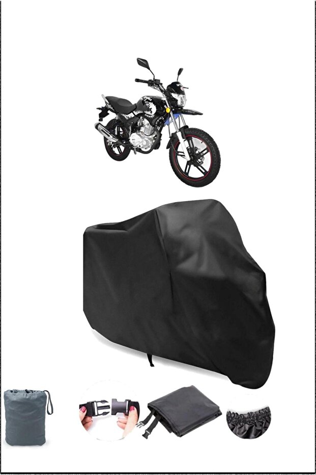 Black Yuki Yk 150-9 Goldfox-S Waterproof Resistant Motorcycle Cover
