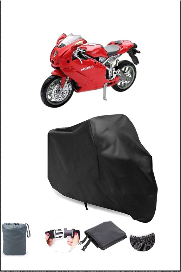 Black Ducati 999 Tail Bag Compatible Motorcycle Tarpaulin Waterproof Durable Fabric