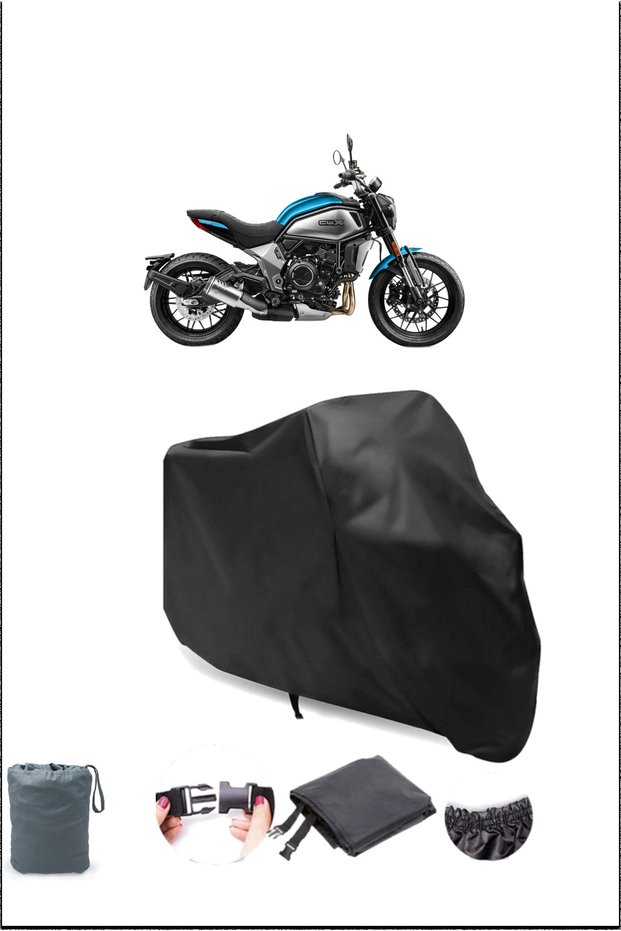 Black Cfmoto 700Cl-X Heritage Waterproof Durable Motorcycle Cover