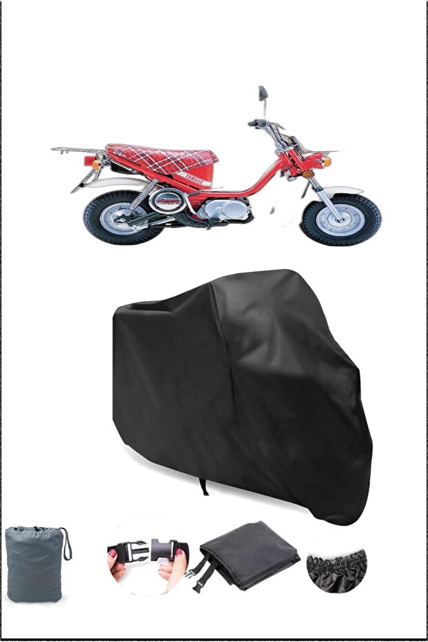 Black Yamaha lb 70 Lock Compatible Motorcycle Tarpaulin for Chappy, Safe, Waterproof