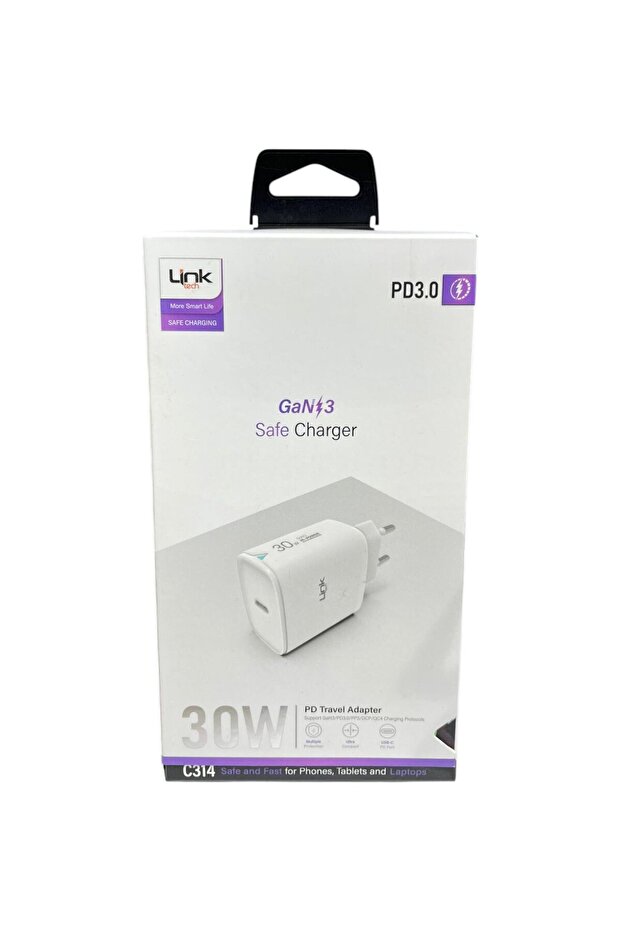Link Tech C314 Safe 30W Hızlı Şarj Adaptörü - 1