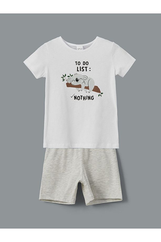 LCW ECO Bisiklet Yaka Kız Çocuk Şortlu Pijama Takımı - 1