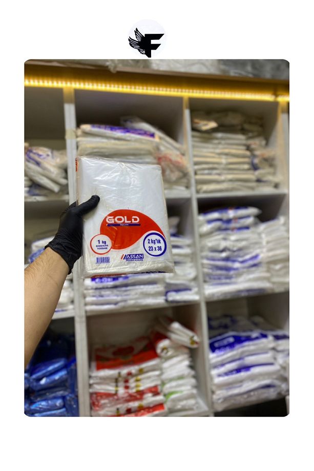 1 kg Naylon Torba Bakkaliye Torbası 23x36 Cm 2  kiloluk 2lik  poşet buzdolabı poşeti et poşeti - 3