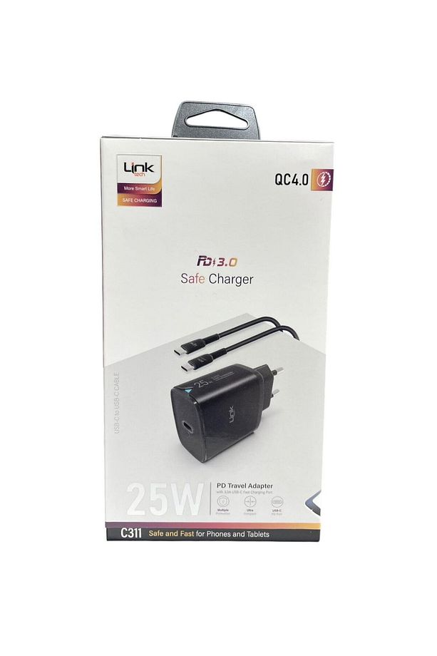Link Tech C311 Safe Tip-c Kablolu 25w Hızlı Şarj Cihazı - 1