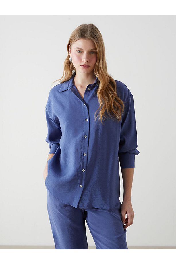 XSIDE Oversize Poplin Kadın Gömlek - 1