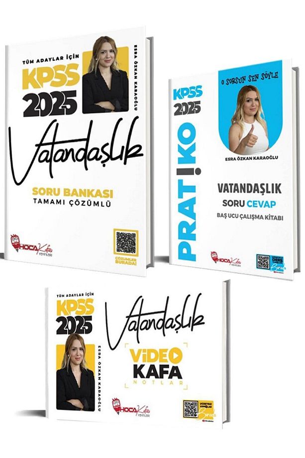 Hoca Kafası 2025 Kpss Vatandaşlık Kafa Notlar Soru Bankası 3 Lü Set - Esra Özkan Karaoğlu Hoca Kaf - 1