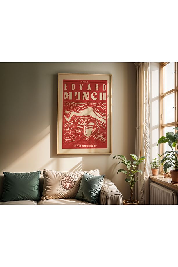 Çerçevesiz  Edvard Munch "In the Man's Brain" Tekli Poster Tasarımı - 2