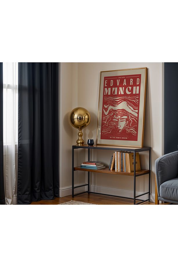 Çerçevesiz  Edvard Munch "In the Man's Brain" Tekli Poster Tasarımı - 4