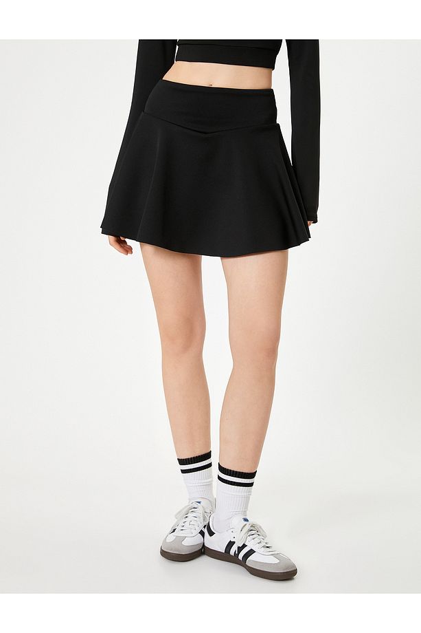 Mini Şort Etek Spor Yüksek Bel Slim Fit - 3