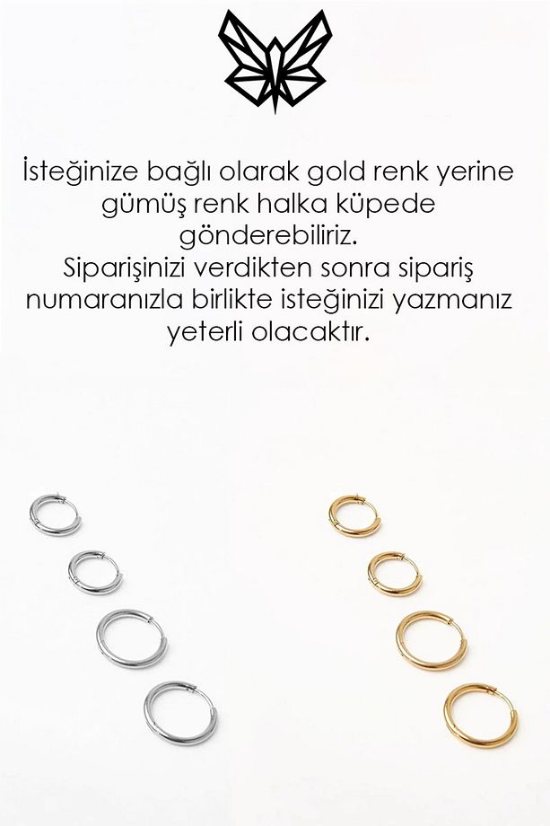 Hello Kity Siyah Kedi ve Dondurma Tasarımlı Pembe Siyah İnci Küpeli Çelik Halka Küpeli 9LU Çelik Set - 4