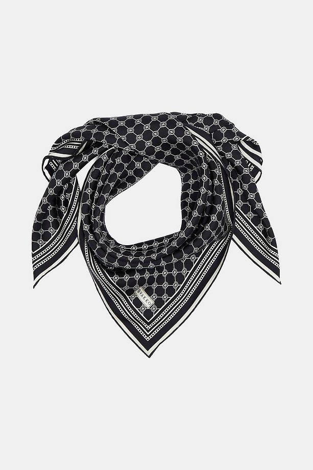 Twill Ipek Eşarp - Özel Seri - Siyah Ekru - 2