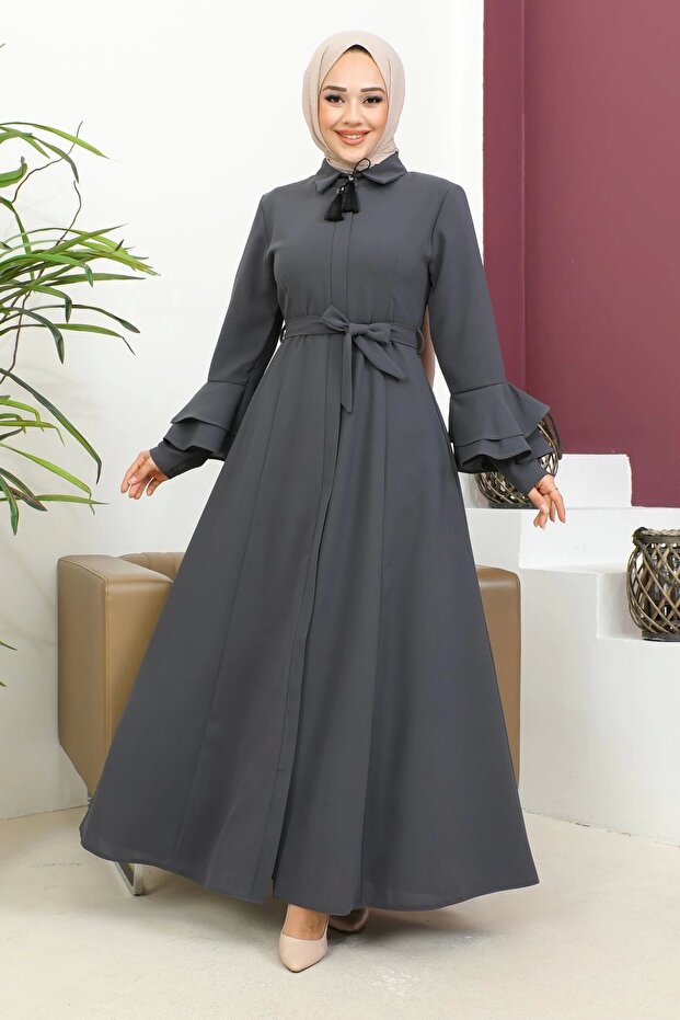 Valon Sleeved Robe - Anthracite