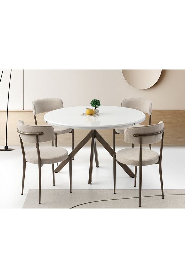 Açılabilir Yuvarlak Yemek Masası Pegasus High Gloss - 1