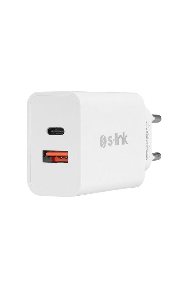 SL-EC60 20W PD3.0/Quick Charge QC3.0 Type USB-C +USB A Hızlı Beyaz Ev Şarj Adaptör - 2