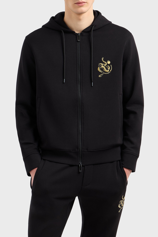 Cotton Regular Fit Hooded Zipper Sweat Men's Sweat Em001699 Af10013 Uc001