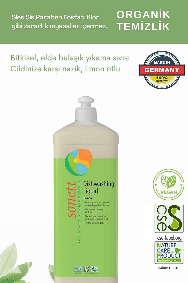 Bitkisel Elde Bulaşık Yıkama Sıvı Deterjanı - Limonotlu - 1 Lt. - 1
