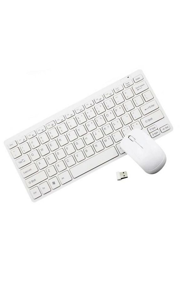 Pl-395 Beyaz Renk Kaliteli Mini Kablosuz Klavye Mouse Set - 1