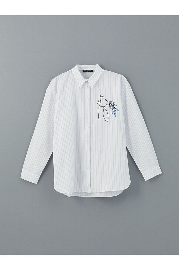 LCW Comfort Çiçekli Poplin Kadın Gömlek - 1