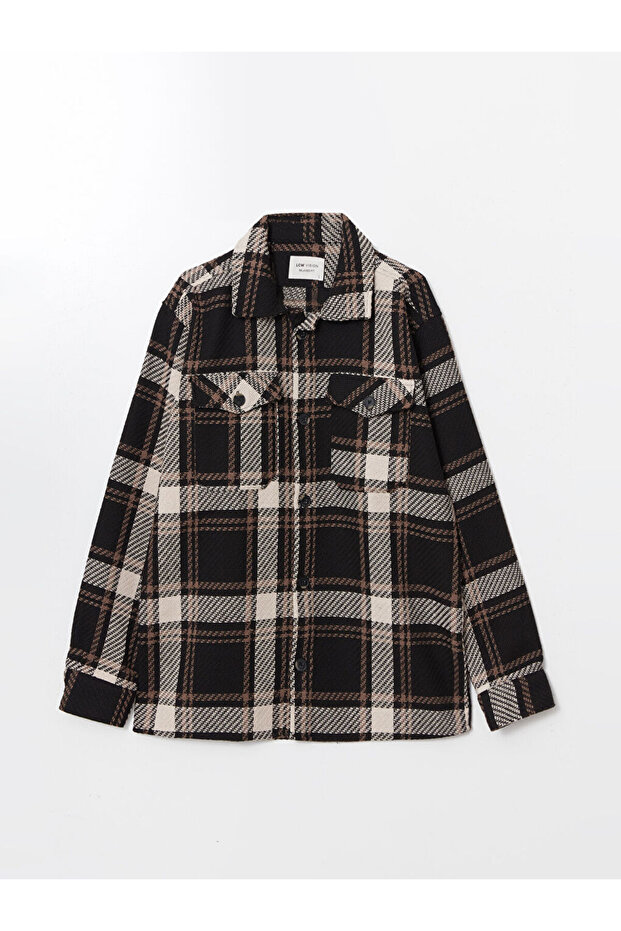 LCW Vision Regular Fit Uzun Kollu Ekose Erkek Gömlek Ceket - 1