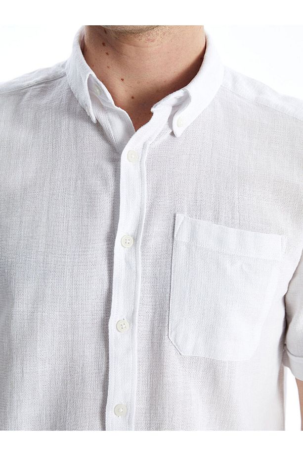 LCWAIKIKI Classic Regular Fit Kısa Kollu Poplin Erkek Gömlek - 5