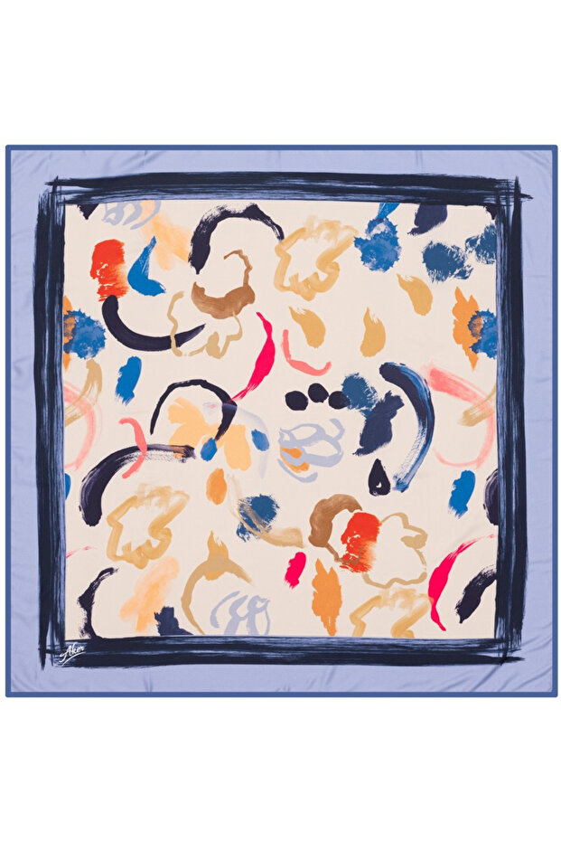 90X90 Aker Polyester Tivil Eşarp - 1