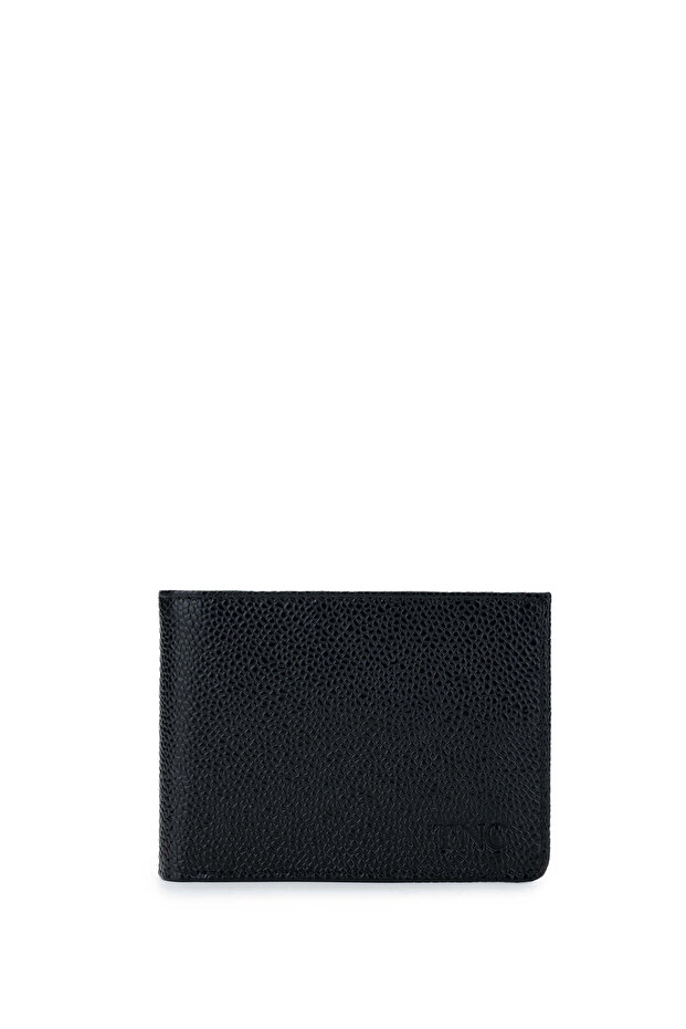 Men's Genuine Leather Black Caviar Wallet