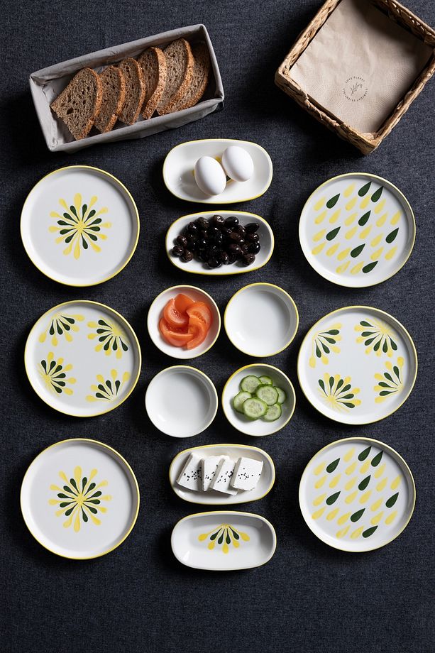 14 Parça 6 Kişilik Handmade Duru Kahvaltı Takımı - Lüx Kahvaltılık Sunum Seti - 1
