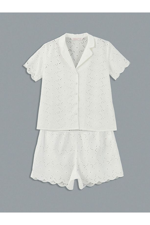 Kendinden Desenli Kadın Şortlu Pijama Takımı - 5