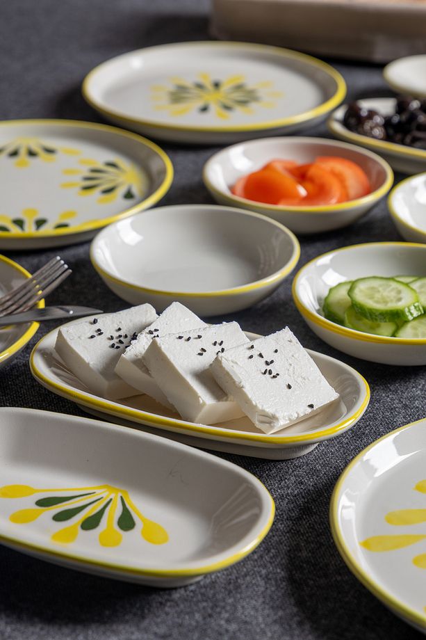 14 Parça 6 Kişilik Handmade Duru Kahvaltı Takımı - Lüx Kahvaltılık Sunum Seti - 4