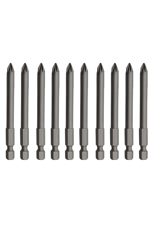 Mıknatıslı Pozidriv Bits Uç PZ2 100 mm 10'lu Set Kutulu Manyetik 1/4" Matkap Ucu 10 cm - 2