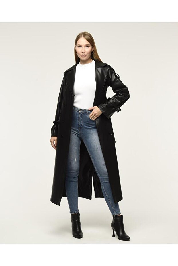 Deri Kadın Trençkot - 8