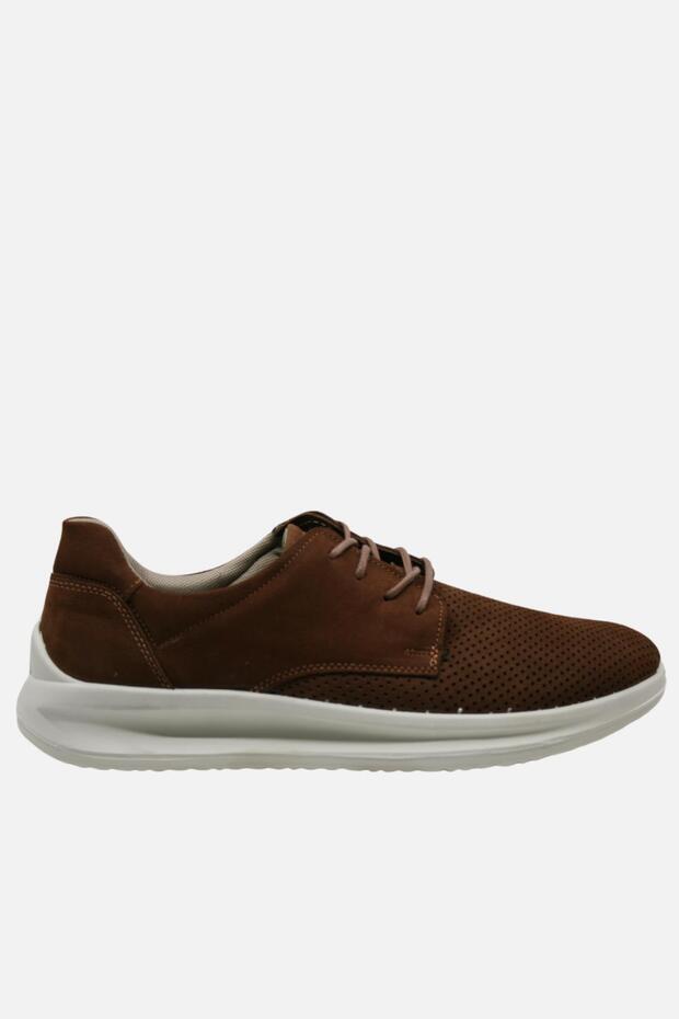 Men's Casual Shoes-Nubuck Leather, Olive Green M4013No