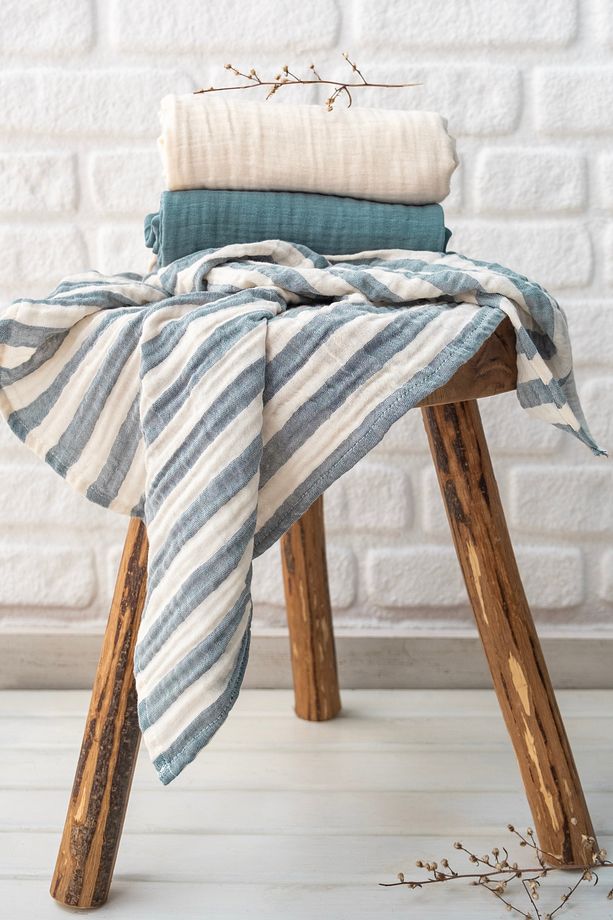 Müslin Örtü & Battaniye 3'lü Set %100 Pamuk Oeko-teks Sertifikalı 80x70 Cm - 5