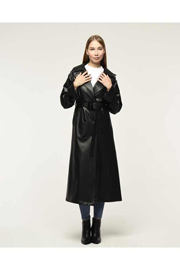 Deri Kadın Trençkot - 6