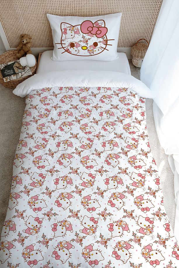 Tek Kişilik Nevresim Takımı (160x220) - Cartoon Serisi - Hello Kitty Pattern - 4
