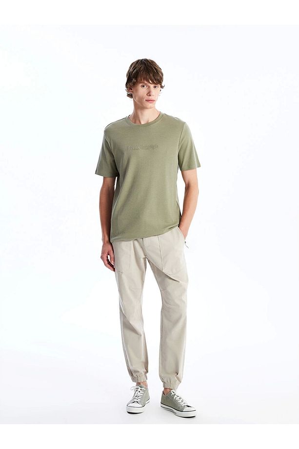 Xsıde Bej Standart Kalıp Gabardin Erkek Jogger Pantolon - 1