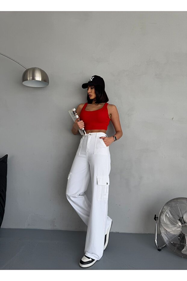 PANTALONI GABARDINE CU BOCĂLATĂ CU - 2